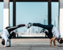 2 Olympic Break dancers in final pose